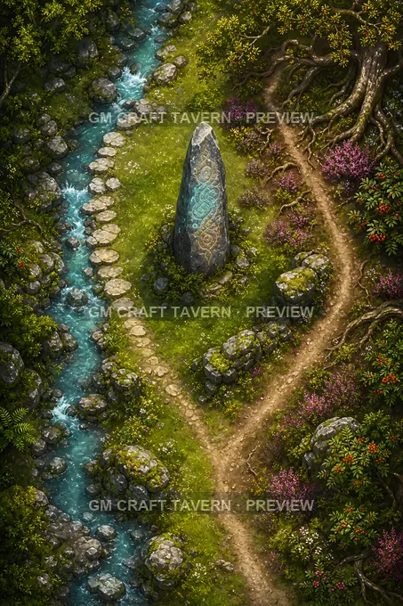 Druid Groves And Standing Stones Open Approach battlemap preview