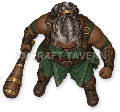 Durin Stonebrook - Barbarian top-down token preview