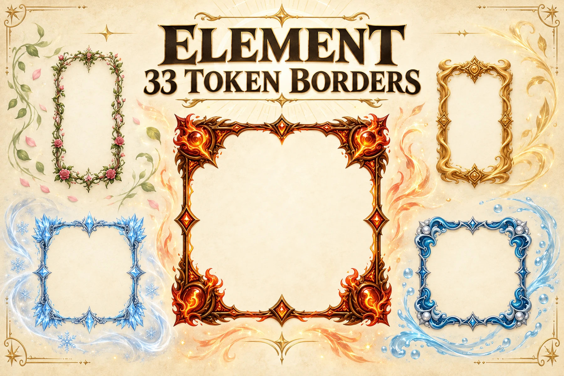 33 Element Token Borders