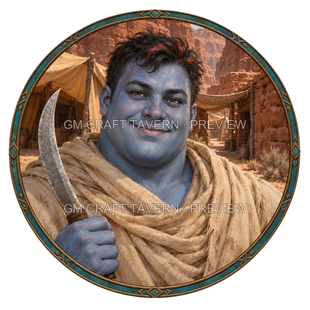 Aperçu du token vu du dessus de Varka Stonebrook - Barbare