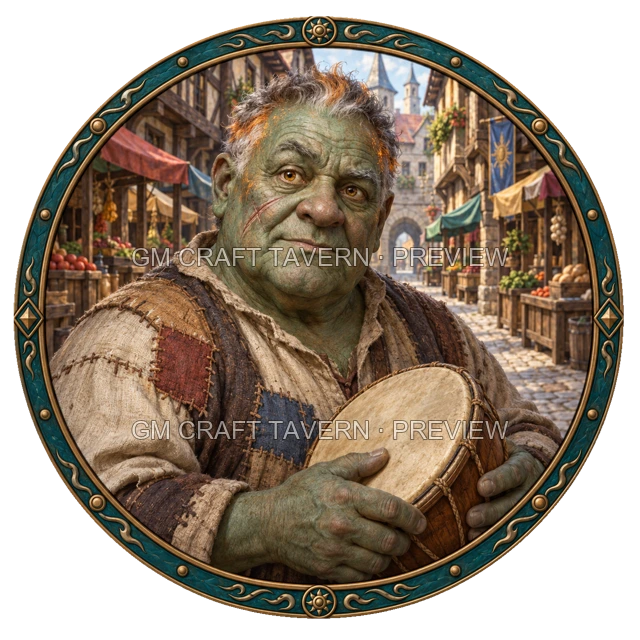 Aperçu du token vu du dessus de Morga Stonebrook - Barde