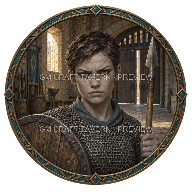 Aperçu du token vu du dessus de Grom Ashfield - Guerrier