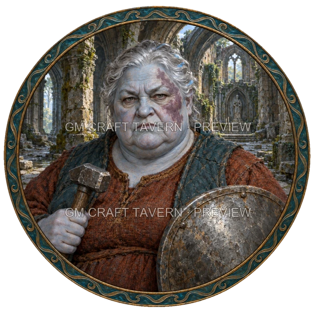 Aperçu du token vu du dessus de Grom Mossridge - Paladin