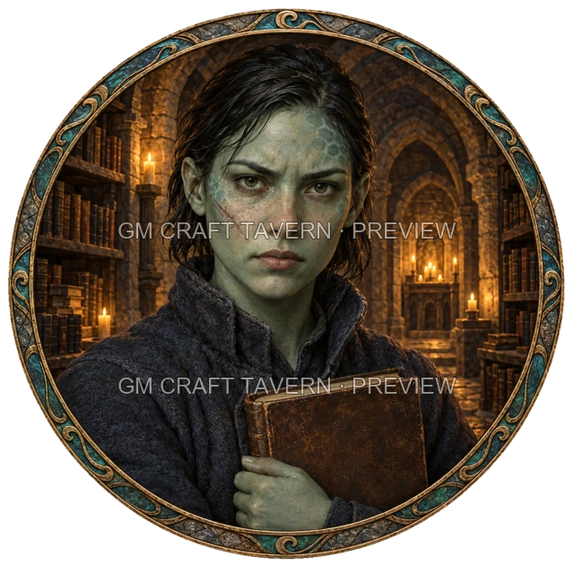 Aperçu du token vu du dessus de Grom Ironwell - Occultiste