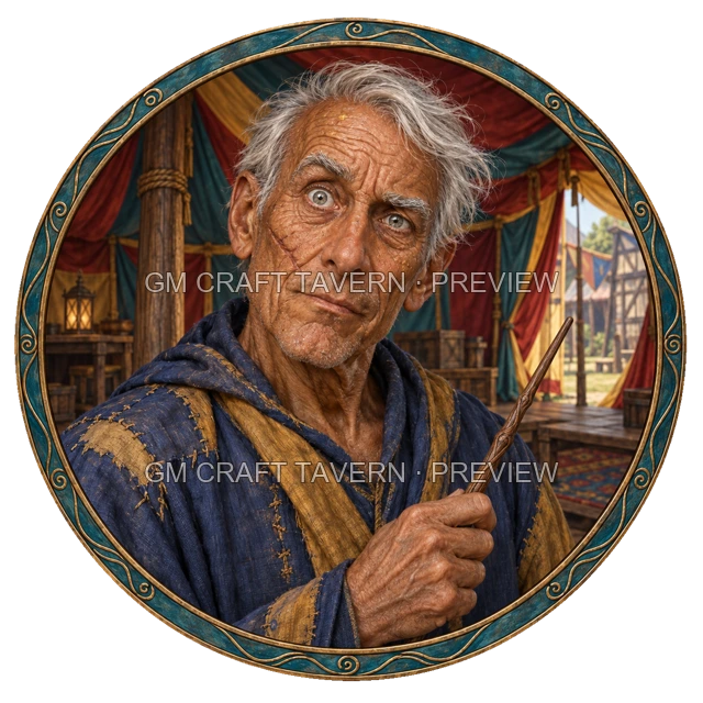 Aperçu du token vu du dessus de Morga Ironwell - Magicien