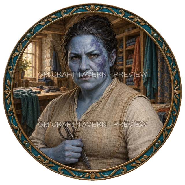 Durg Oakbend - aperçu de token d’artisan vu du dessus
