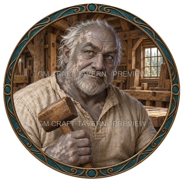 Morga Oakbend - aperçu de token d’artisan vu du dessus