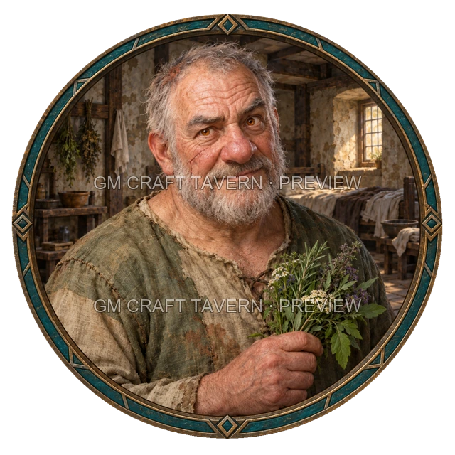 Morga Hillward - aperçu de token de paria vu du dessus