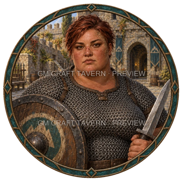 Grom Redcliff - aperçu de token de combattant vu du dessus