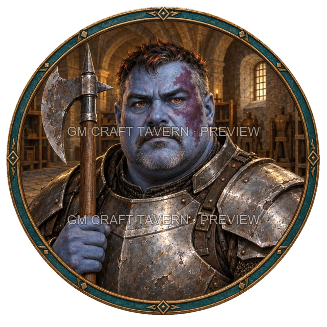 Varka Redcliff - aperçu de token de combattant vu du dessus