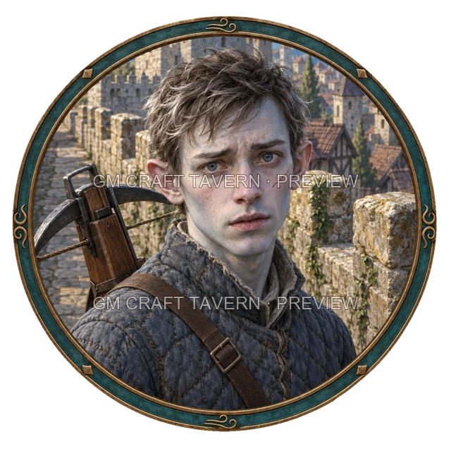 Besha Redcliff - aperçu de token de combattant vu du dessus