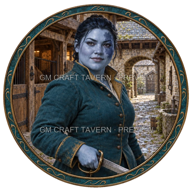 Grom Clearwell - aperçu de token de combattant vu du dessus