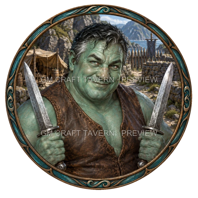 Durg Clearwell - aperçu de token de combattant vu du dessus