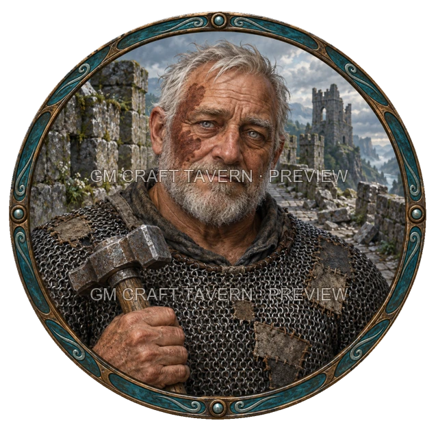 Morga Clearwell - aperçu de token de combattant vu du dessus