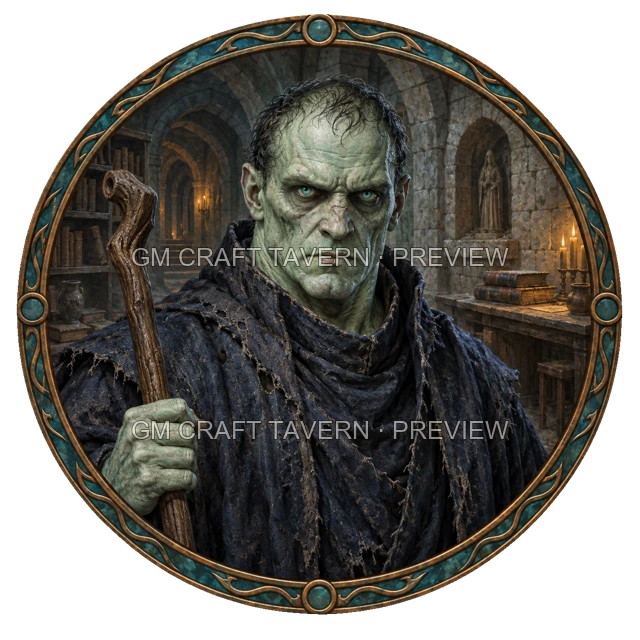 Aperçu de token de mage mort-vivant vu du dessus