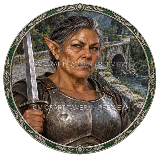 Aperçu du token vu du dessus de Lorin Ashfield — guerrier