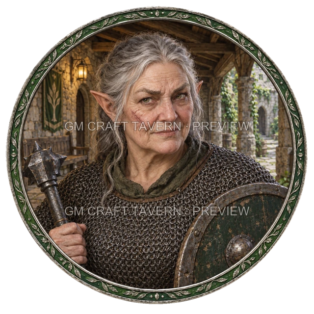 Aperçu du token vu du dessus de Lorin Mossridge — paladin