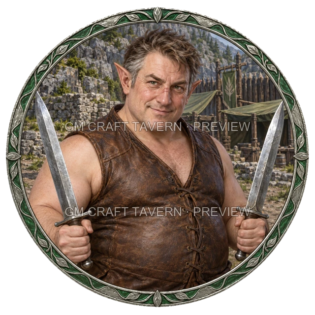 Talen Clearwell - Combattant, aperçu du token vu du dessus