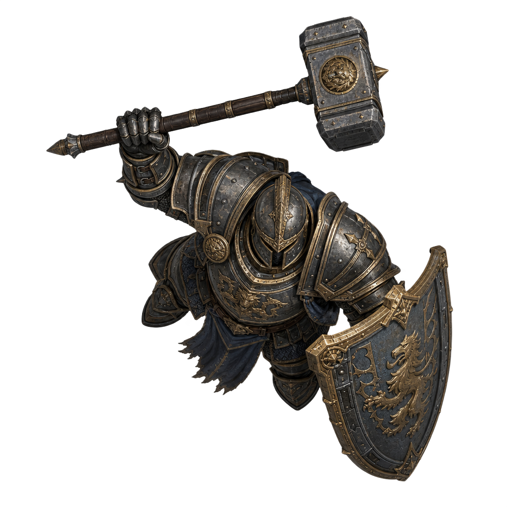 Elite Heavy Warrior 02 Warhammer Bulwark top-down token preview