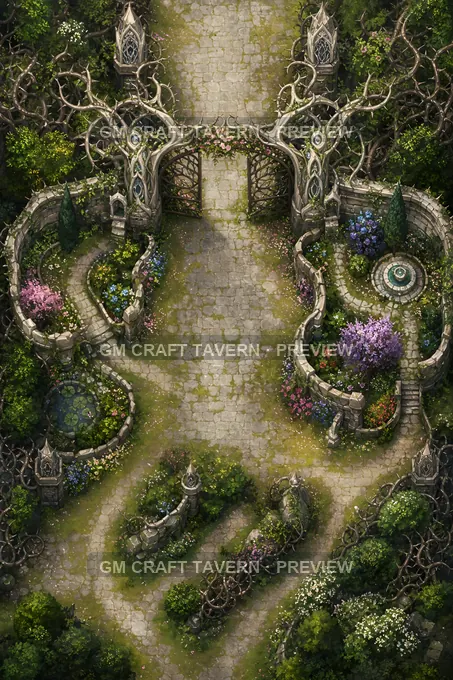 Thornbound Fey Gate battlemap preview