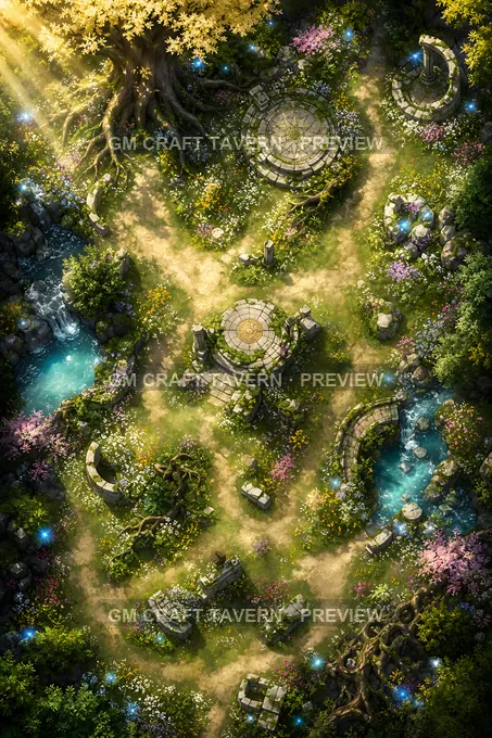 Sunpetal Glade Ambush battlemap preview