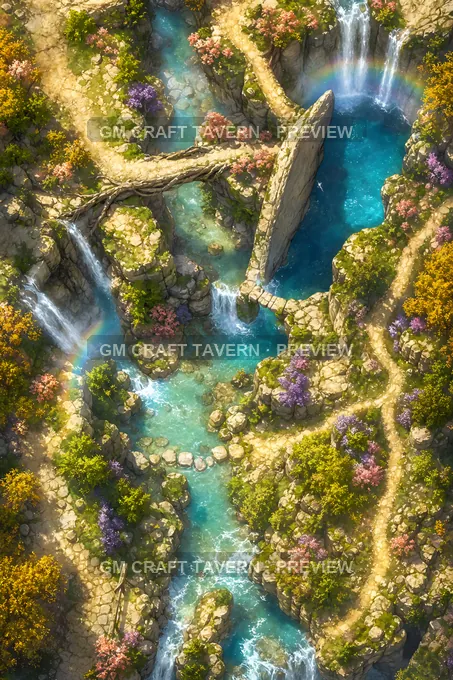 Aperçu de la battlemap Grand canyon arc-en-ciel — Cascades enchantées et gorges arc-en-ciel