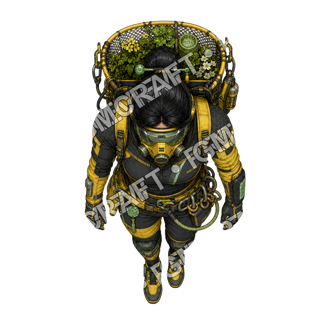 Aperçu du token vu du dessus : grimpeur au masque pollinique