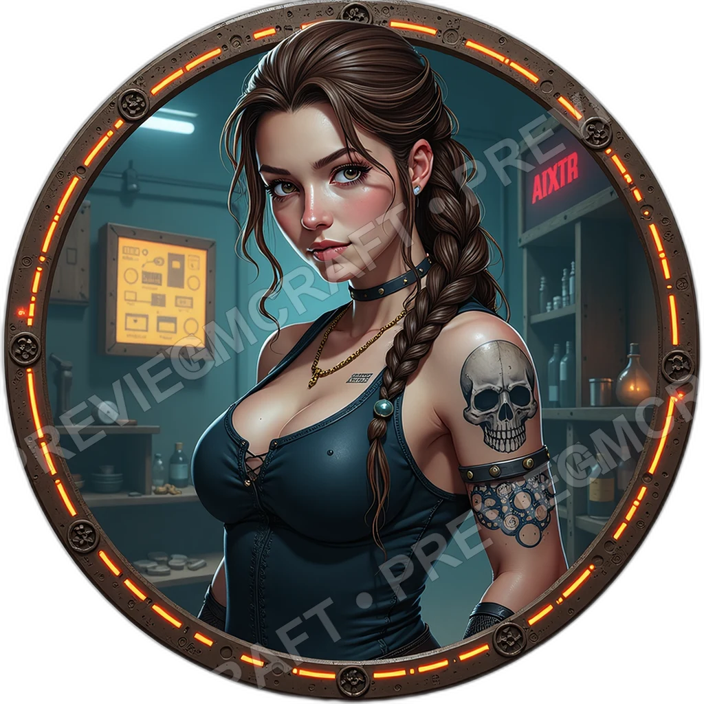 Gearwright Female Orbital Torque Gauntlet Oil Schematic Sleeve Labeled Spare Pouch Mechanics Engineers, ,Middle,Aged Adult,1.8,, ,Stocky Build,1.8,, , 0001 top-down token preview