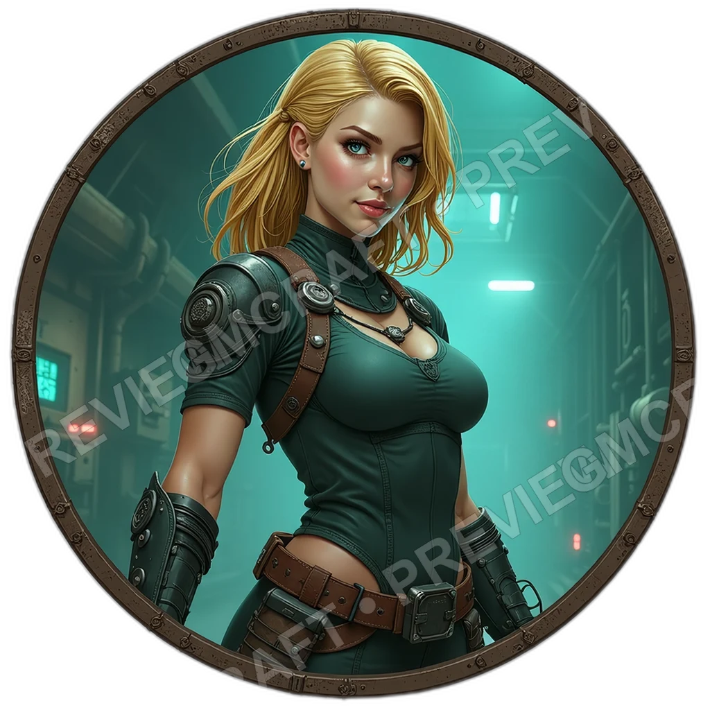 Torque Forewoman, Female, Orbital Wrench Gauntlet, Grease Schematic Sleeve, Labeled Spare Beads, Mechanics Engineers, ,Adult,1.8,, ,Broad,Shouldered B 0001 top-down token preview