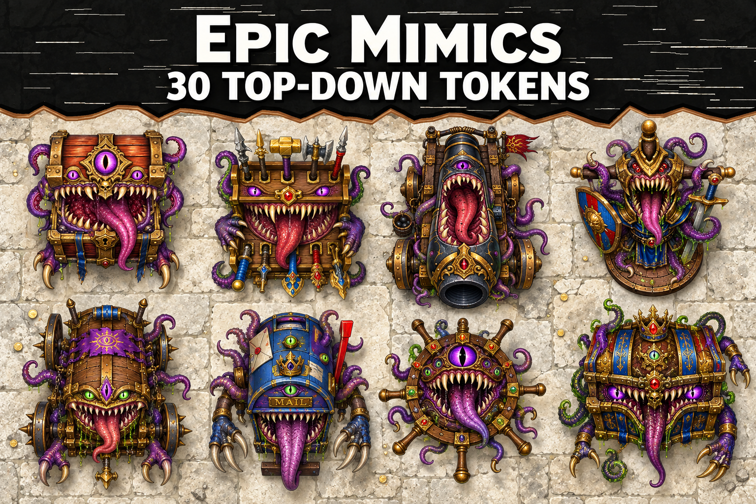Epic Mimics — 30 Top-Down Tokens
