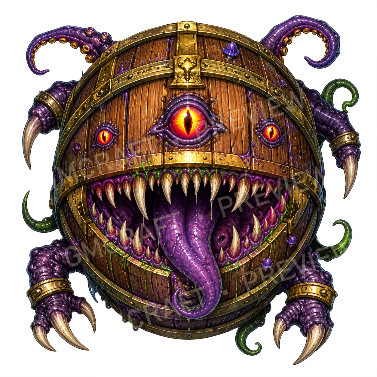 Barrel Mimic top-down token preview