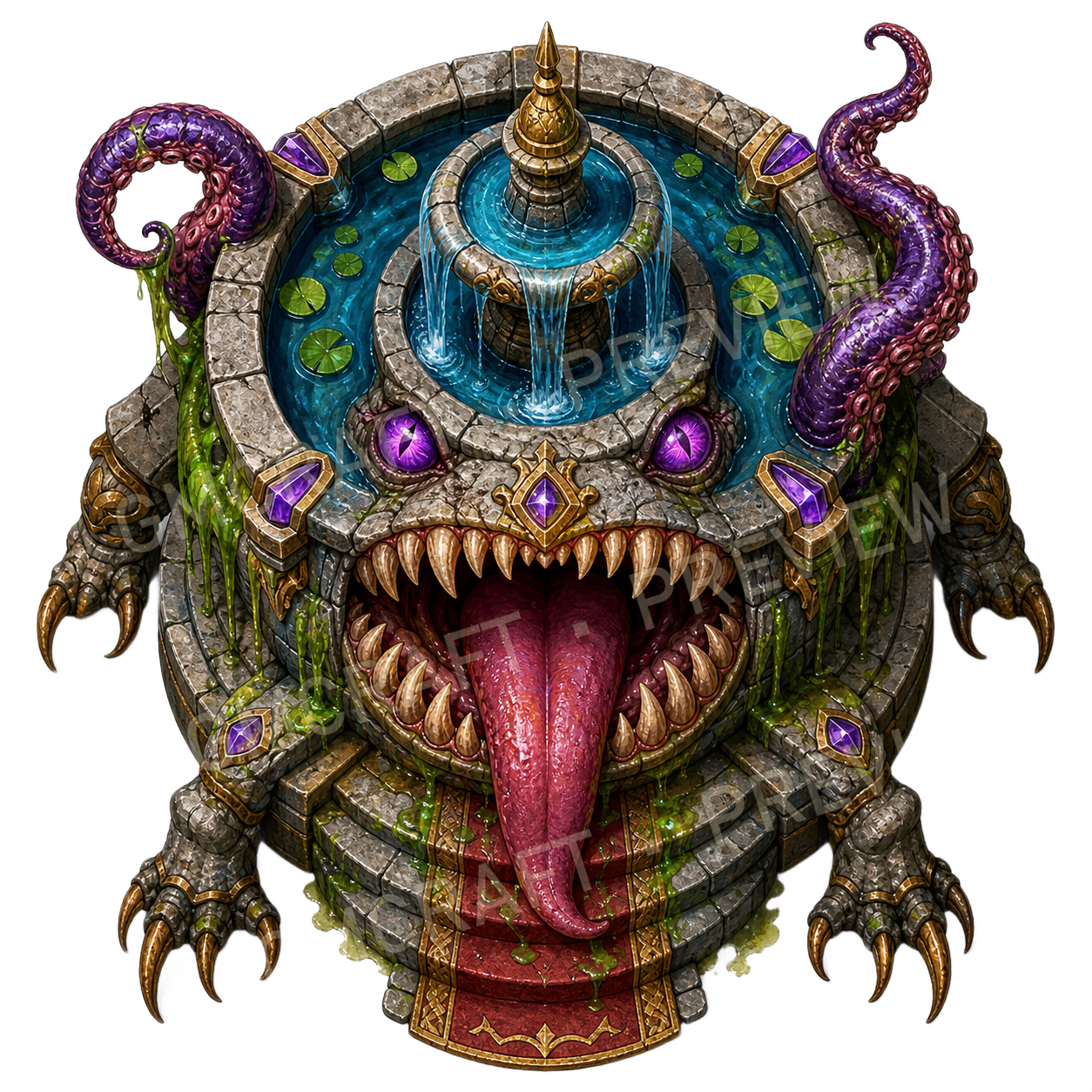 Fountain Mimic top-down token preview