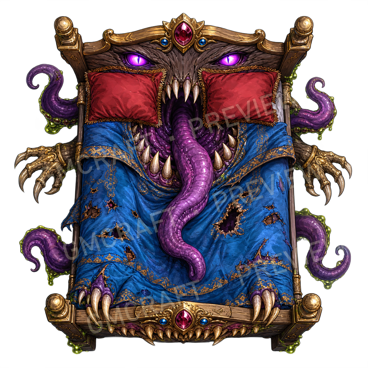 Bed Mimic top-down token preview