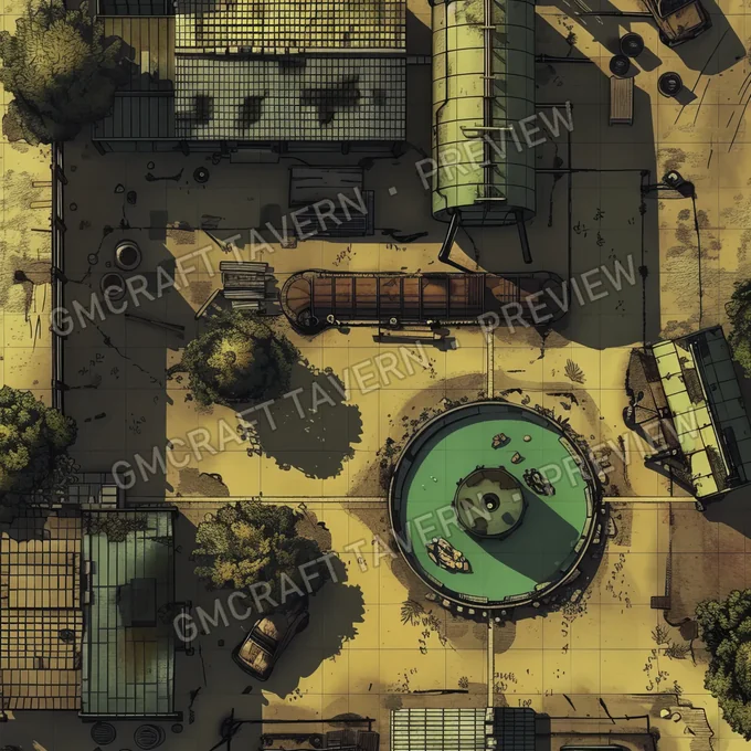 Toxic Waste Treatment Center battlemap preview