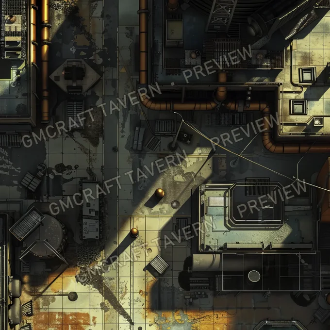 Decayed Industrial Complex B battlemap preview