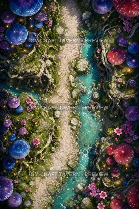Faerie Glades And Mushroom Rings Mushroom Bottleneck battlemap preview