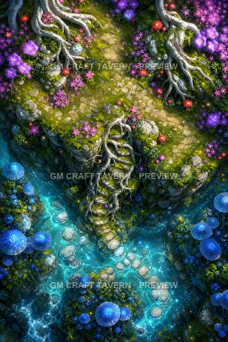 Faerie Glades And Mushroom Rings Faerie Overlook battlemap preview