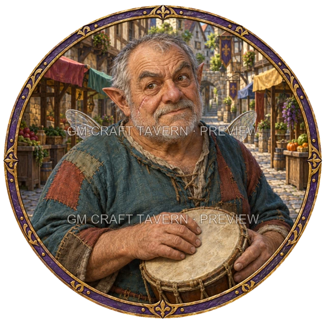 Aperçu du token vu du dessus de Morga Stonebrook - Barde