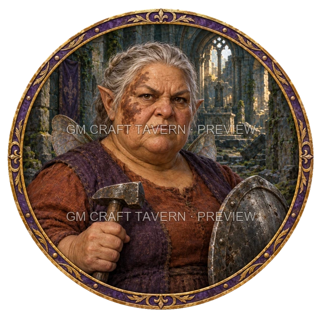 Aperçu du token vu du dessus de Grom Mossridge - Paladin