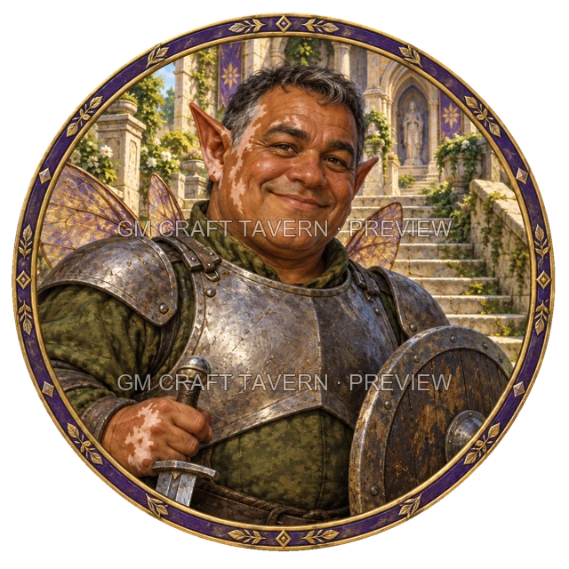 Aperçu du token vu du dessus de Varka Mossridge - Paladin
