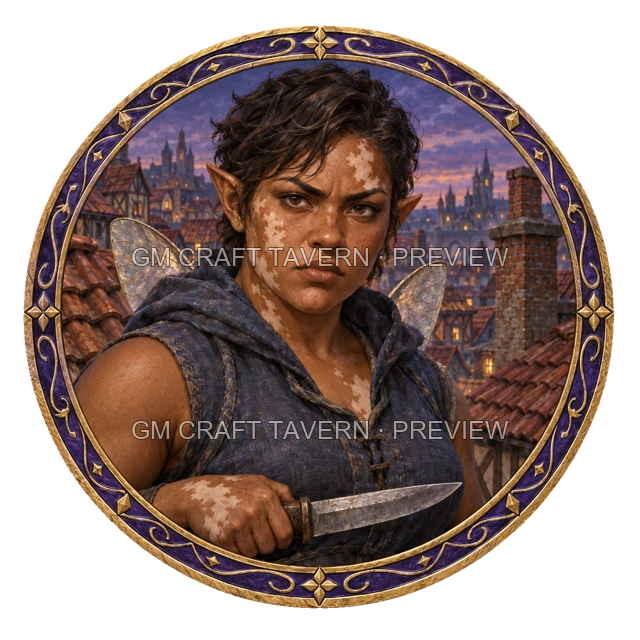 Aperçu du token vu du dessus de Grom Duskford - Roublard