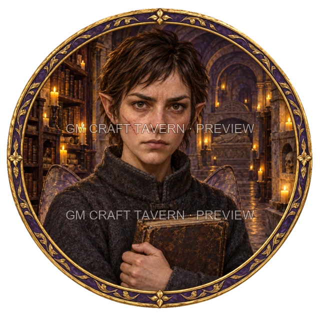 Aperçu du token vu du dessus de Grom Ironwell - Occultiste