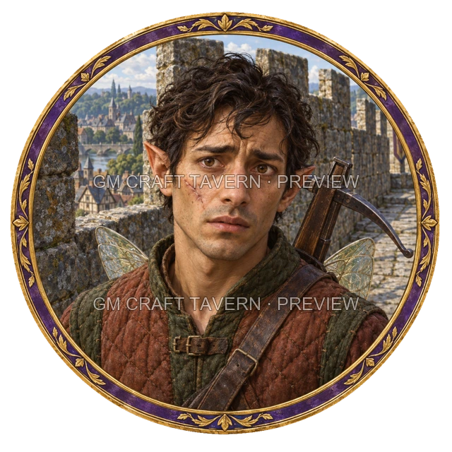 Besha Redcliff - aperçu de token de combattant vu du dessus