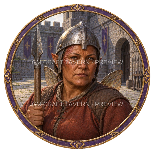 Durg Redcliff - aperçu de token de combattant vu du dessus