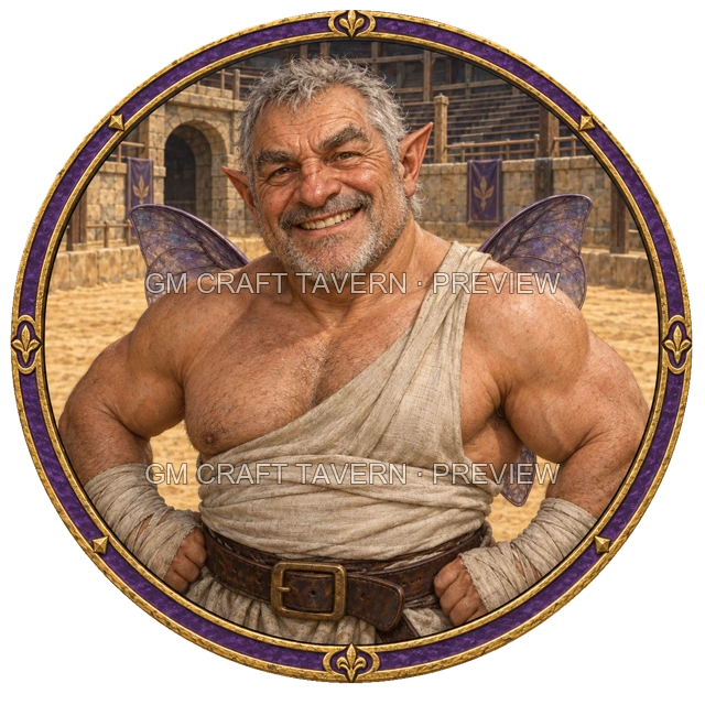Morga Redcliff - aperçu de token de combattant vu du dessus
