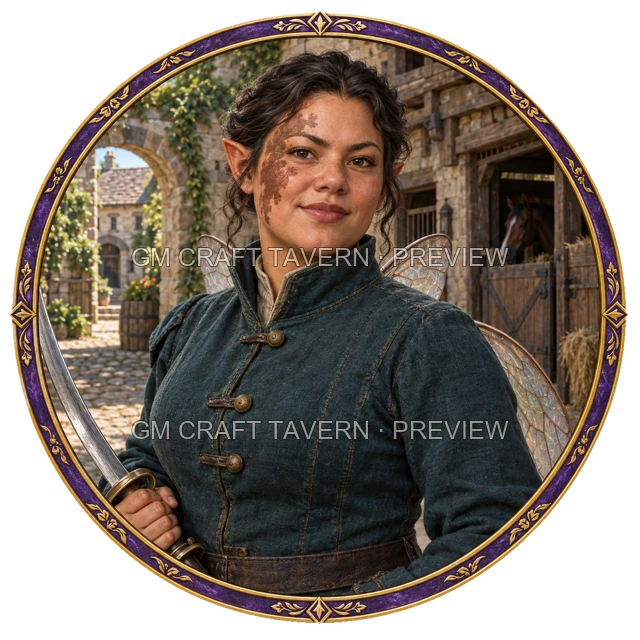 Grom Clearwell - aperçu de token de combattant vu du dessus