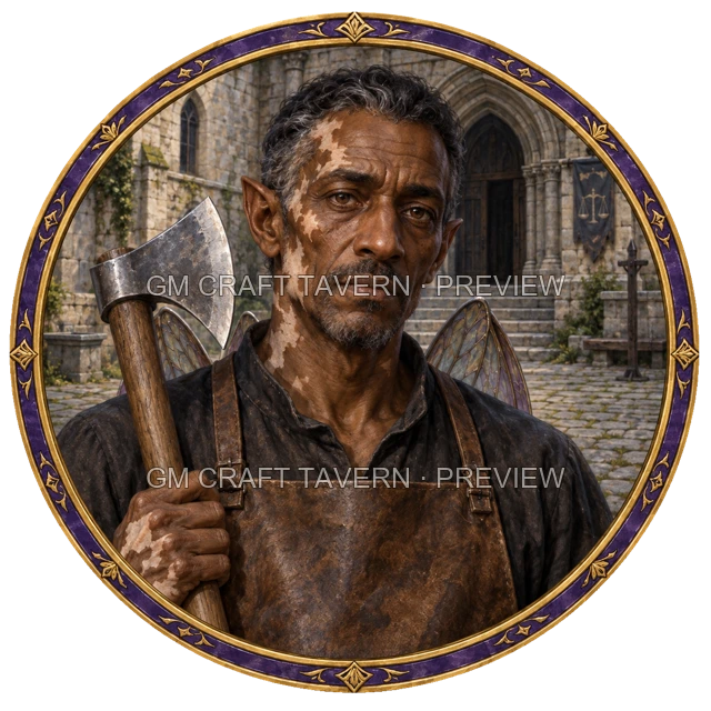 Varka Clearwell - aperçu de token de combattant vu du dessus