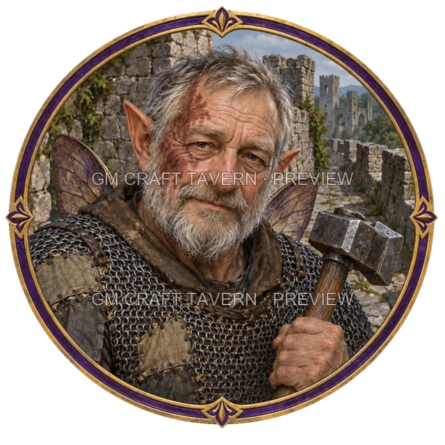 Morga Clearwell - aperçu de token de combattant vu du dessus