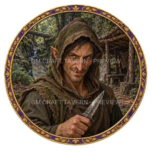 Aperçu de token de brigand de grand chemin vu du dessus