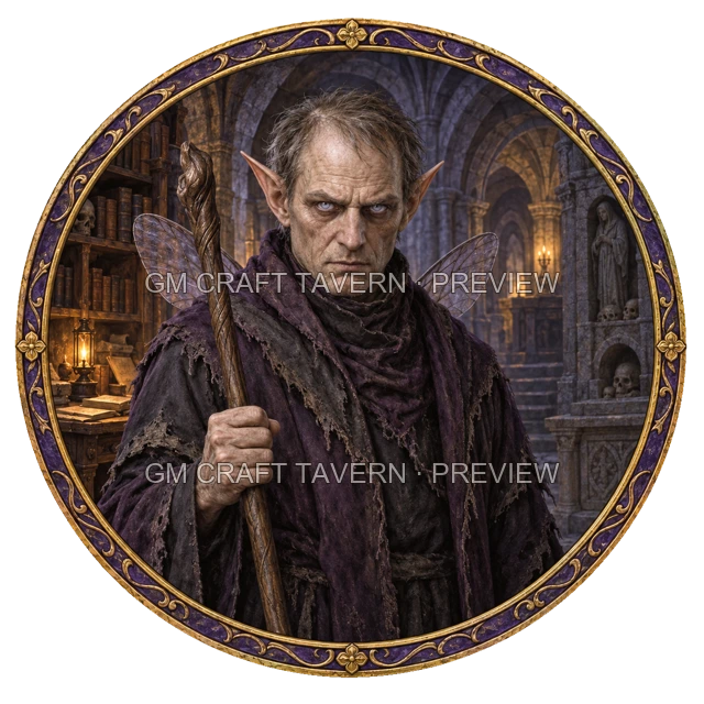 Aperçu de token de mage mort-vivant vu du dessus